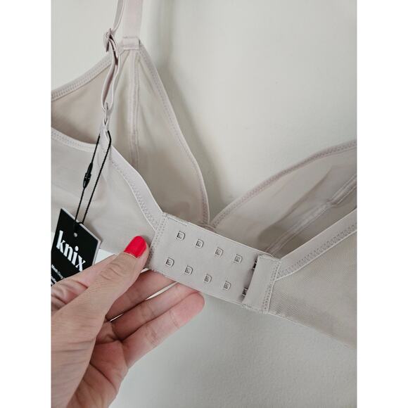 Knix Women's Beige Oyster Mesh Deep V Bra Unlined Bra NWT Size X-Large - Picture 12 of 13